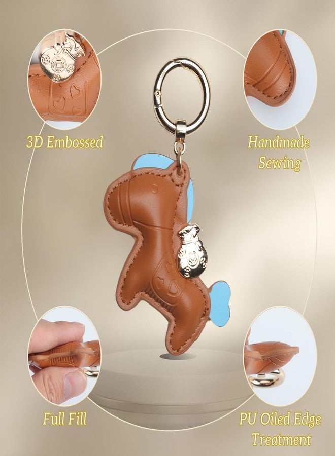 Yonuni Handmade Leather Horse Bag Charm - Kawaii Animal Charm for Handbags, Purse Bag Accessories Horse Keychain & Gift Idea (Brown) - Image 4